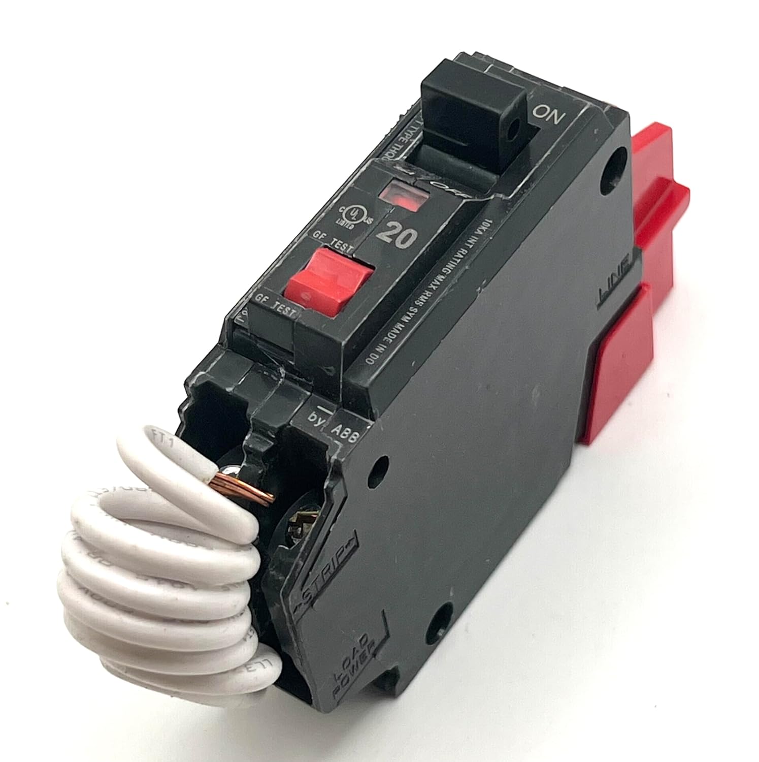 GE THQC1120GFT 1-Pole 20A 120VAC Ground Fault DIN Rail Circuit Breaker