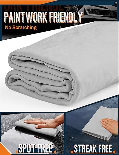 Miniatura 5 de Idemeet Toallas absorbentes de secado de automóvil de 26 x 17 pulgadas, paños de gamuza de primera calidad para automóvil, limpiador de toallas de