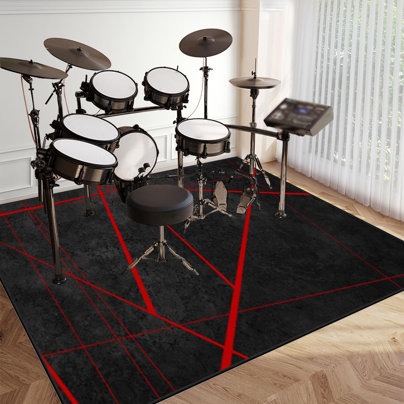 150 x 120 cm mata perkusyjna akustyczna mata ochronna bębna dźwiękochłonna mata elektroniczna Jazz zestaw perkusyjny do instrumentów basowych akcesoria perkusyjne