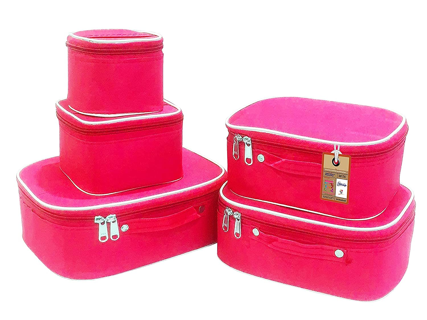 atorakushon Kosmetiktaschen-Set mit Reißverschluss, groß, mittelgroß, klein, 5-teilig, Geldbörsengröße, Make-up-Box für Damen, Kulturbeutel, Reisetasche, Aufbewahrung, Organizer, waschbar,