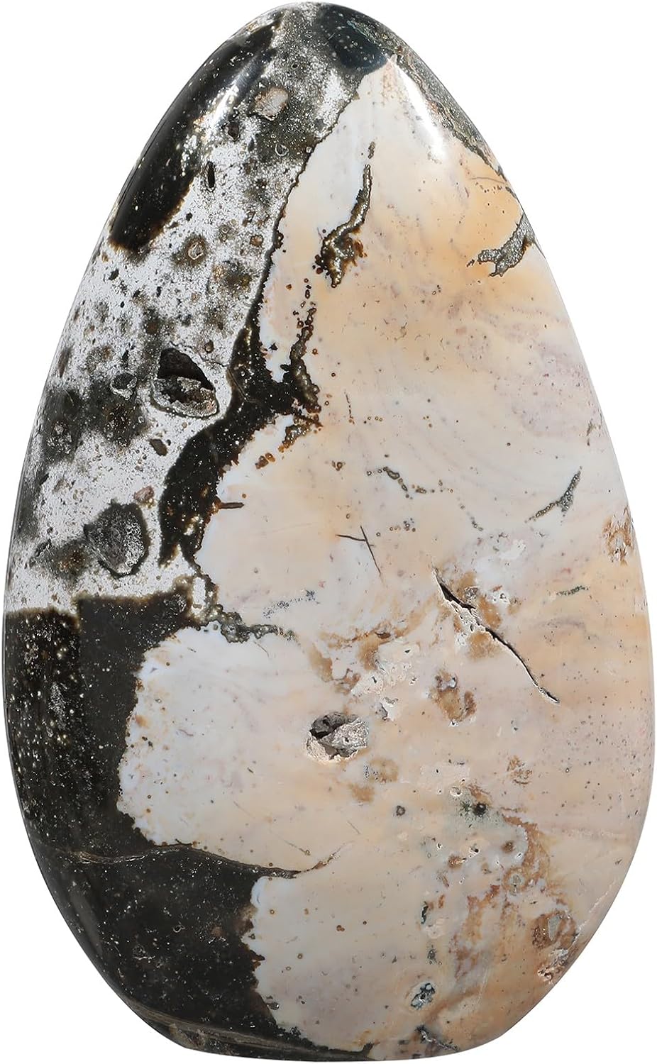 Nupuyai 1136g-1365g Natural Ocean Jasper Stone for Home Decor, Irregular Self-Standing Stone Specimen Polished Statue for Prayer, Meditaion