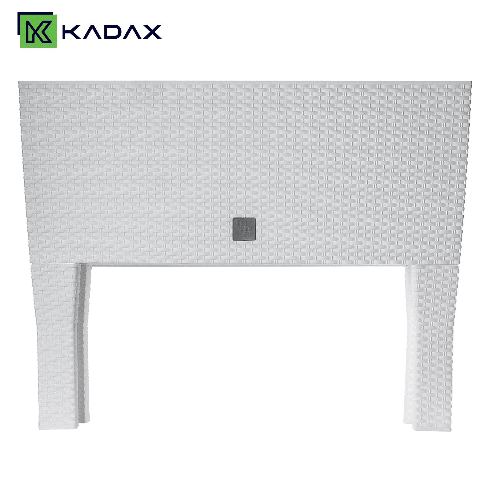 KADAX Pot de Fleurs sur Pieds, Plate-Bande surélevée en Plastique, Disponible en 2 Tailles, bac à Plantes en rotin, bac à Fleurs pour Jardin, Balcon, terrasse, bac à Plantes, Parterre (80 cm/Blanc)