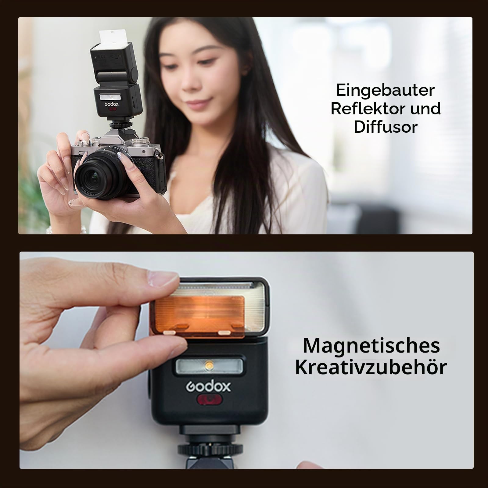 Godox iT32 Kamerablitz + X5-C Kompatibel mit Canon Kameras, TTL HSS + LED-Lampe, X5 dient Hotshoe + Trigger in einem, (Kompatibel mit Canon)