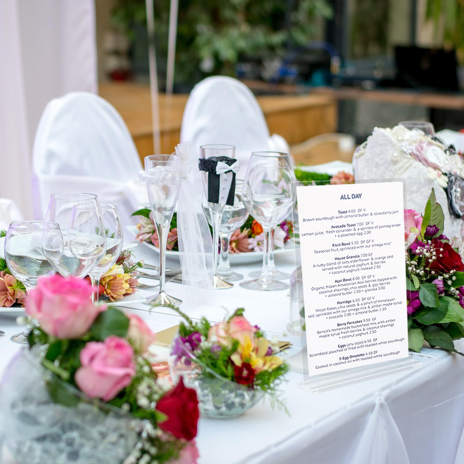 6 Stück Acryl Schildhalter T-form Doppelseitig Transparenter Tischmenü Displayständer aus Langlebigem Acryl Vertikaler Preisschildhalter für Restaurant Büro Zuhause