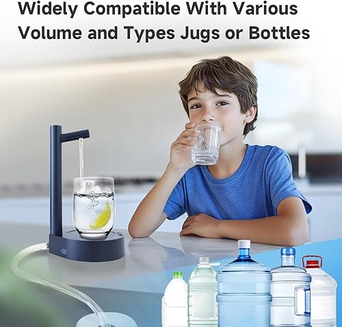 Miniatura 7 de Dispensador de agua de escritorio para botella de 5 galones, dispensador de agua eléctrico recargable portátil para jarra de 1 a 5 galones para el