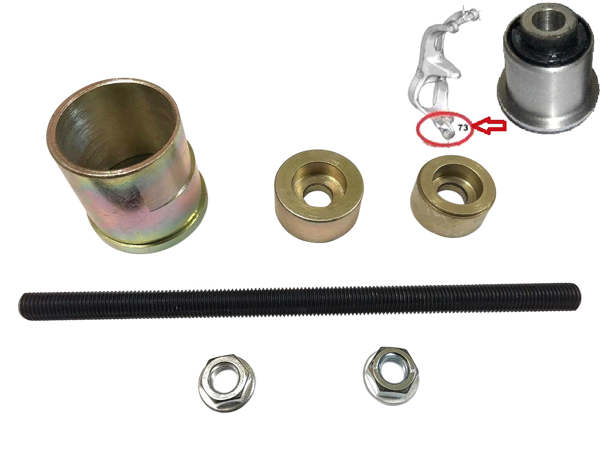 Extracteurs de silentblocs pour essieu avant, kit d’outils de montage/démontage, outils de presse pour silentblocs métal-caoutchouc, kit d’outils pour silentblocs C5 II III C6
