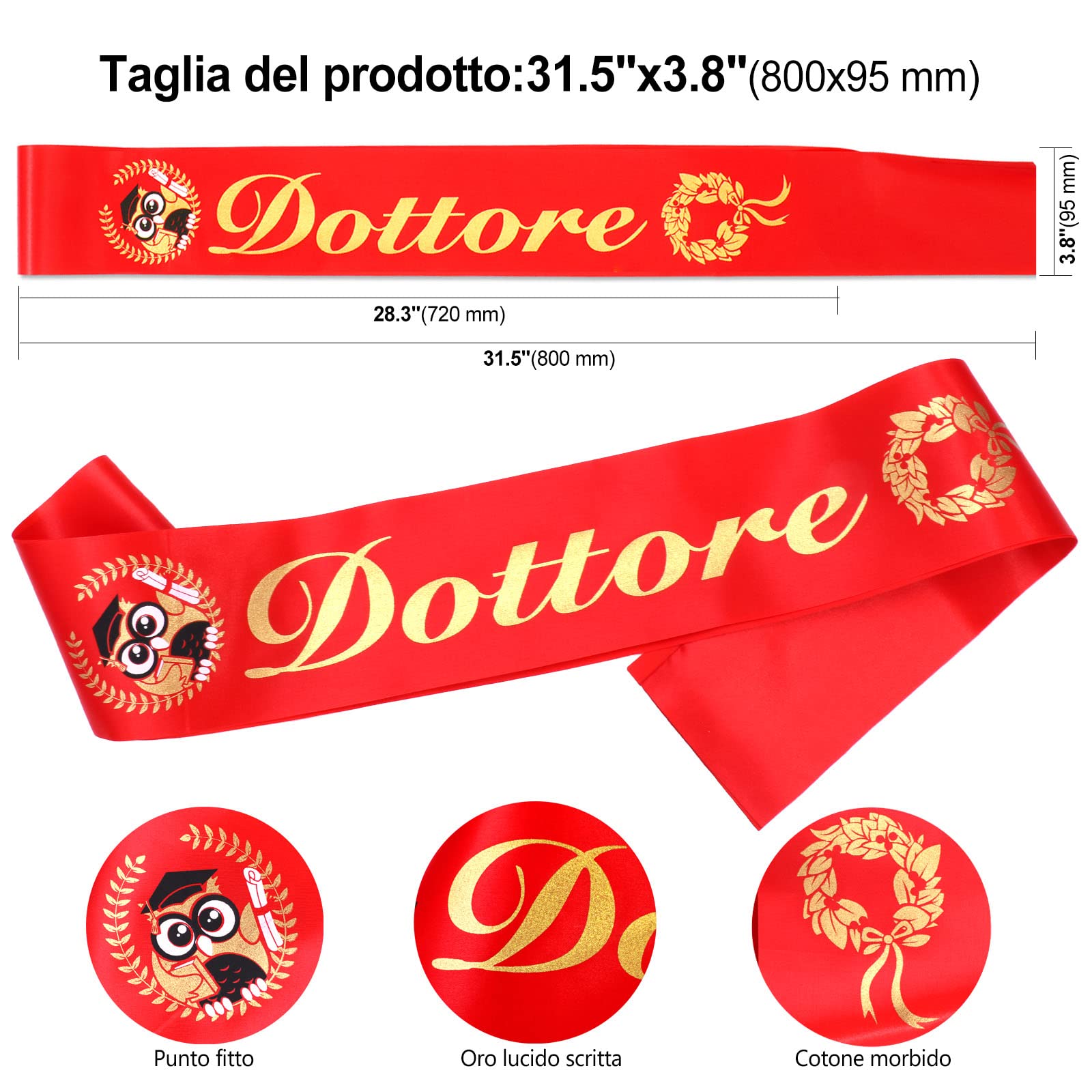 DPKOW Dottorato di ricerca Fascia e Corona d'alloro per uomini Laureata Cerimonia Decorazione