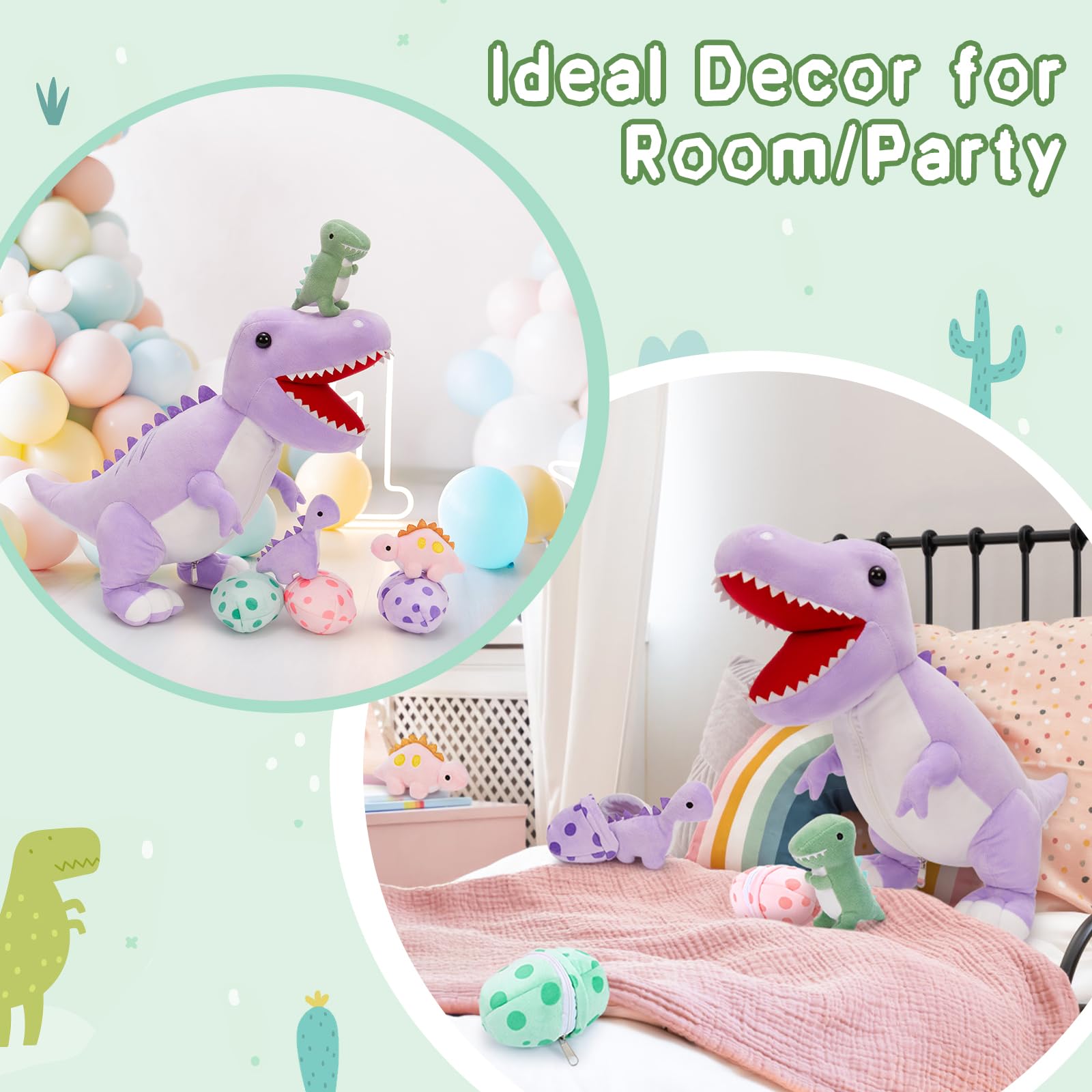 Amazon.com: MorisMos Dinosaur Stuffed Animal with Babies,23.6