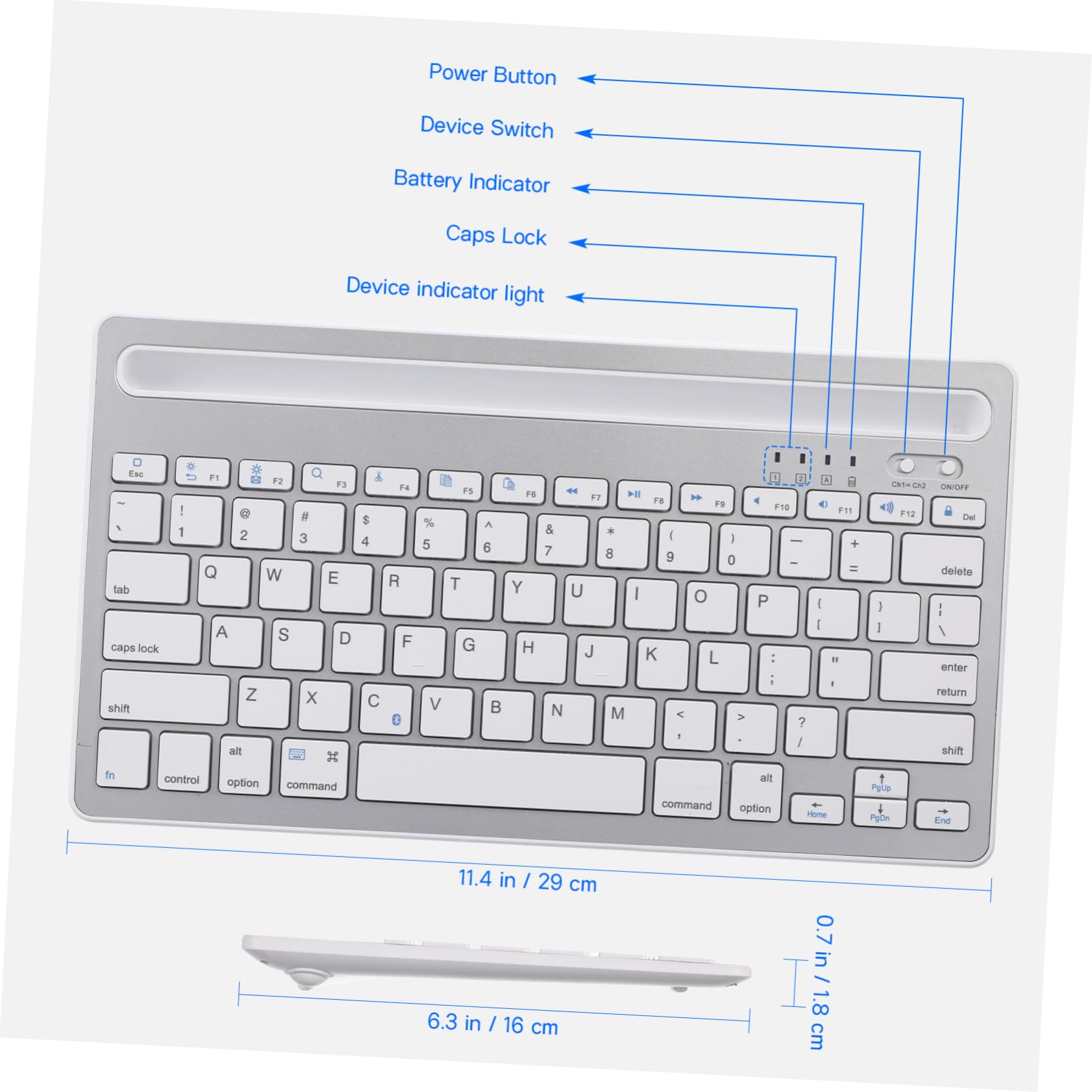 UKCOCO Connettività Della Tastiera Silenziosa Per Laptop E Dispositivi Mobili