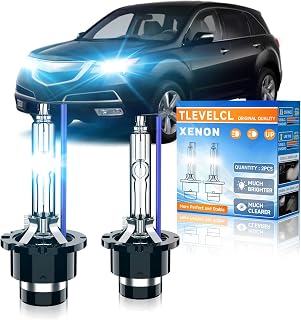 Fit for Acura TL TSX MDX RDX RL ZDX D2S HID Xenon Headlight Bulbs | 2004-2014 TL TSX, 2007-2015 MDX RDX RL, 2010-2013 ZDX, 8000K White Blue, Upgraded Low Beam 35W Bi-Xenon Light Bulb Replace