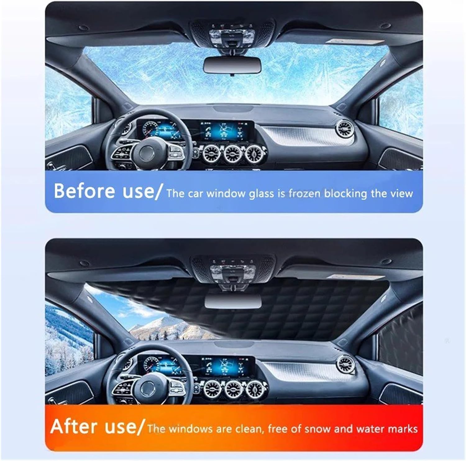 Snow Protection for Cars Thicken Car Windshield Snow Shield 5-Magnet Large Size Windproof Anti Ice Cover