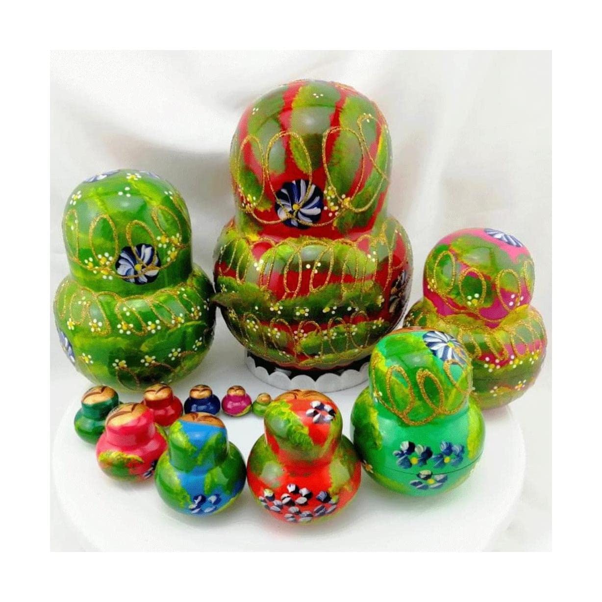 Matrioszka 15 stuks Russische Nesting Dolls Traditionele Matroesjka Poppen Stapelen Geneste Set Leuke Meisje Baboushka Nesten Poppen Home Decor zabawny prezent