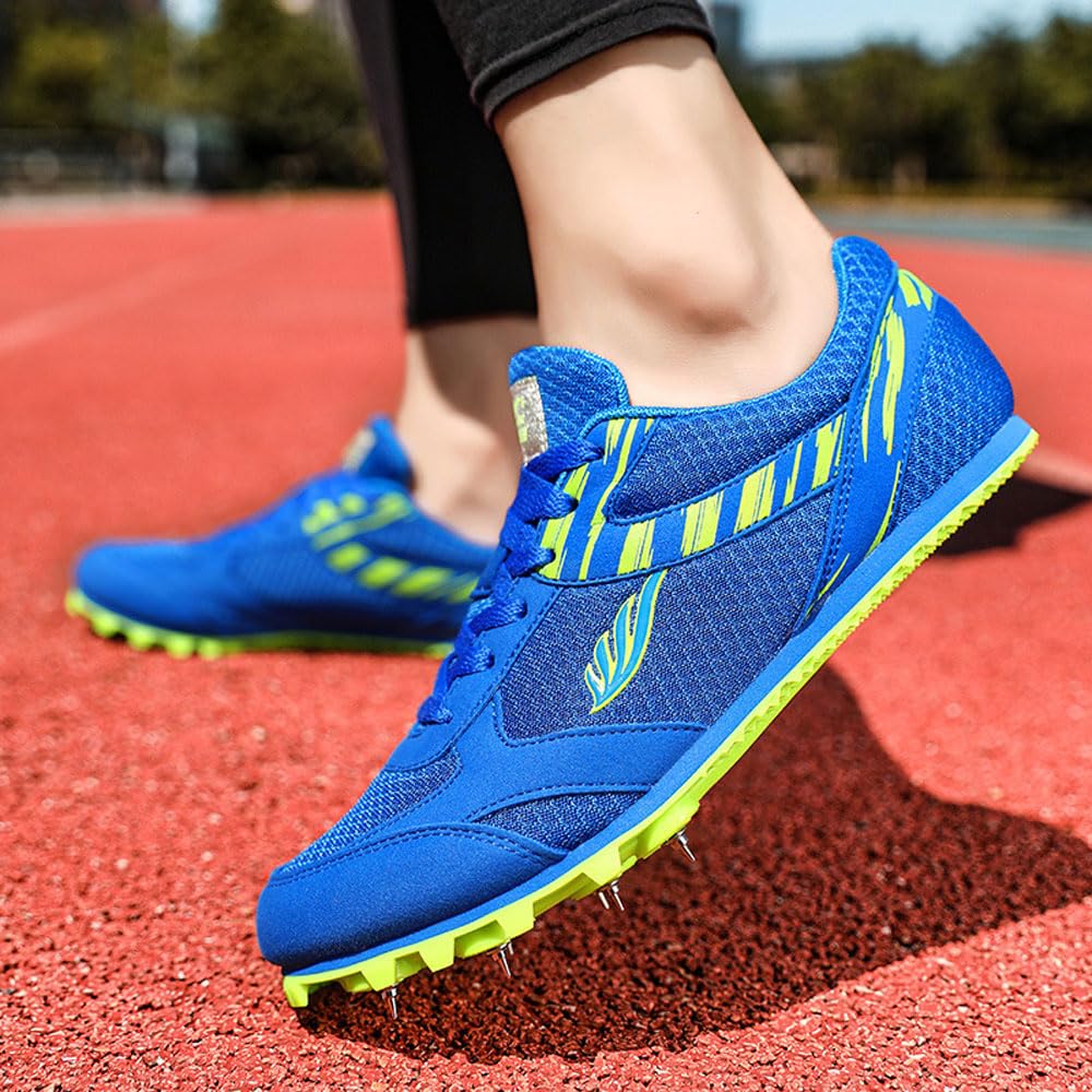 Unisex-Leichtathletikschuhe Spikes Leichtathletik 7 Nägel Laufschuhe rutschfeste Jugendsportschuhe Turnschuhe Sprint-Spikes Gittergewebe Atmungsaktiv und bequem Mit Sprint Herren Kinder Damen,32-46 EU