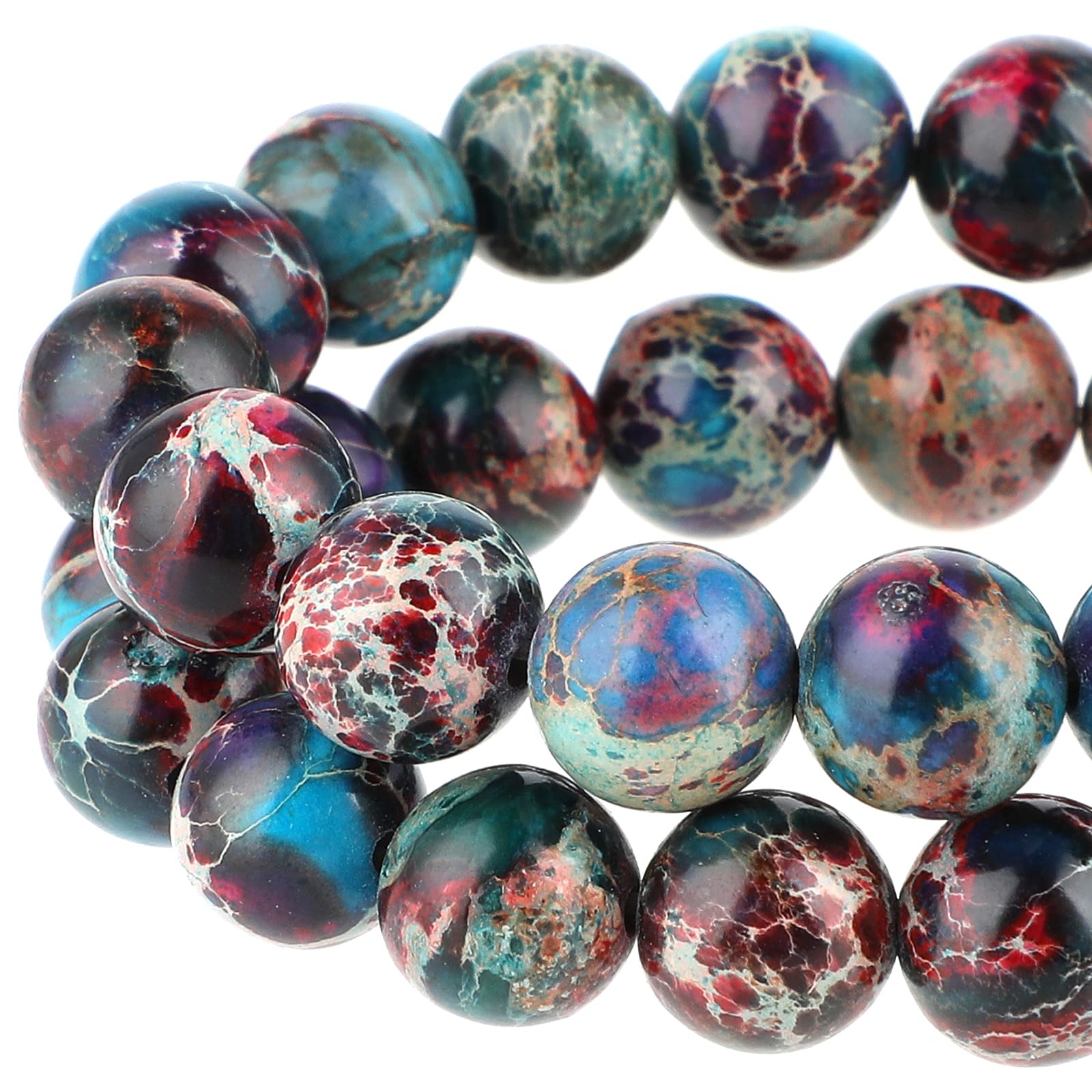 Lot De 23 Perles Jaspe Netstone 8mm - Naturel, Pour Création De Bijoux, Neuf