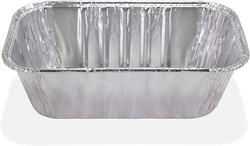 Miniatura 10 de Mwnxia Mini moldes gruesos para pan con tapas, paquete de 50 moldes de aluminio de 1 libra con tapas completas con calcomanías de amor hechas a mano