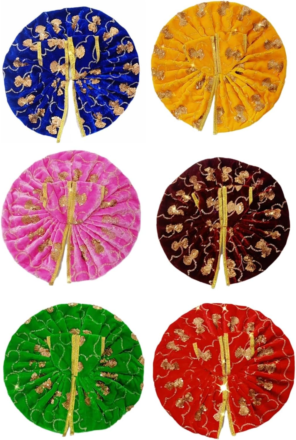Laddu Gopal Dress l Ladoo Gopal Dress l Kanha Ji Dress (Set of 6 Poshak) Size 0 1 2 3 4 5 6 (Winter Velvet, Size 5)