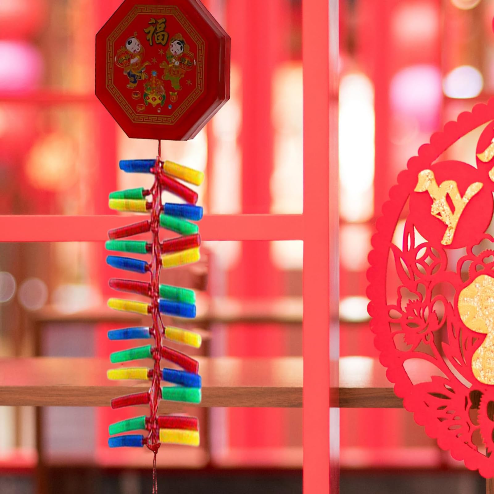 Decorazioni di Capodanno, Petardo di Capodanno cinese,Decorazioni per petardi portatili con fuochi d'artificio elettronici con suono | Ciondolo orientale, decorazioni tradizionali cinesi per il Capoda