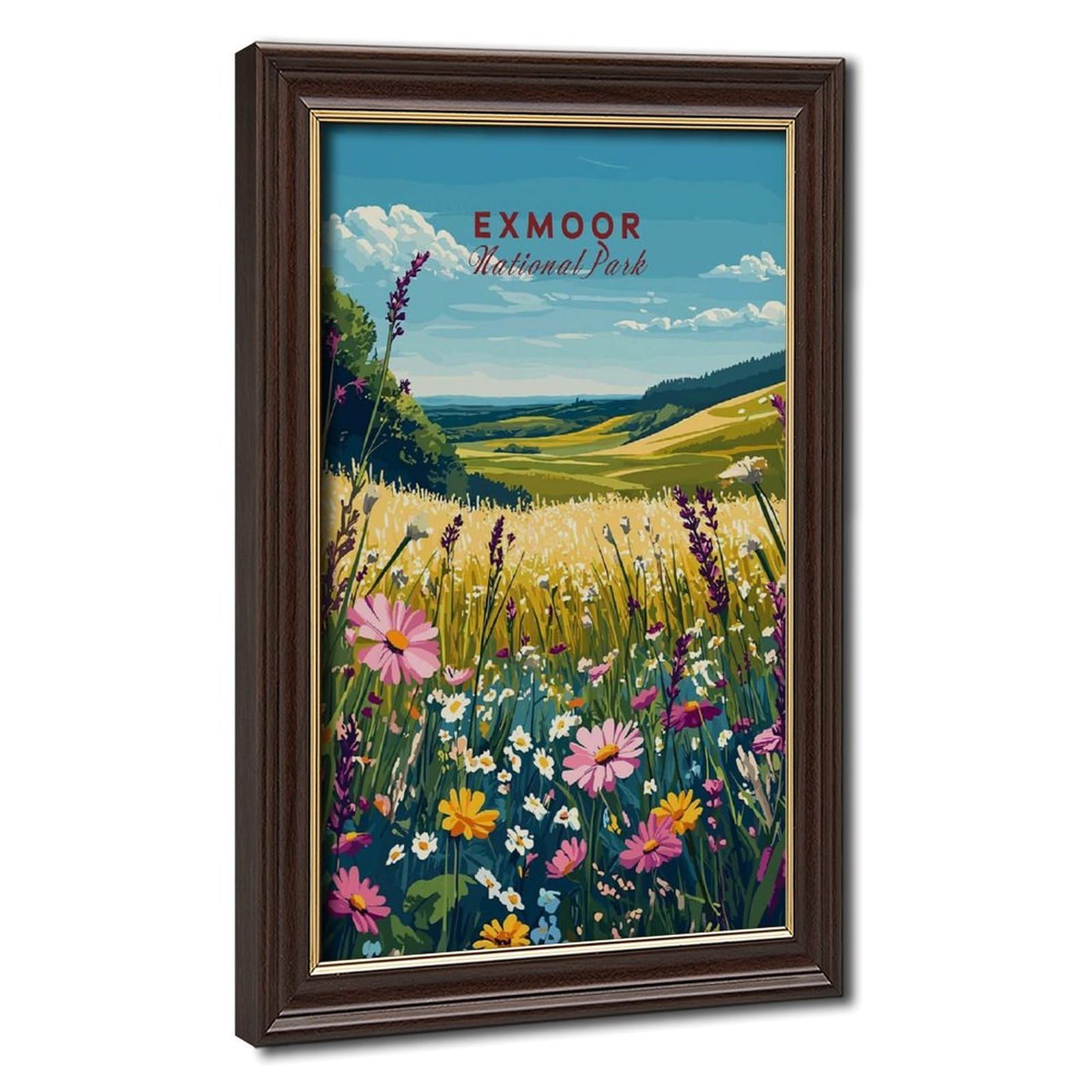 Bareronor Mokume Gane Frame-Style Exmoor Canvas Poster For Living Room Decor Gift