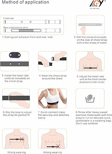 Miniatura 4 de Heart Rate Monitor Chest Strap Compatible with Polar H10 H9 H7 H1 Wahoo Tickr Garmin HRM CooSpo,Black&Pink