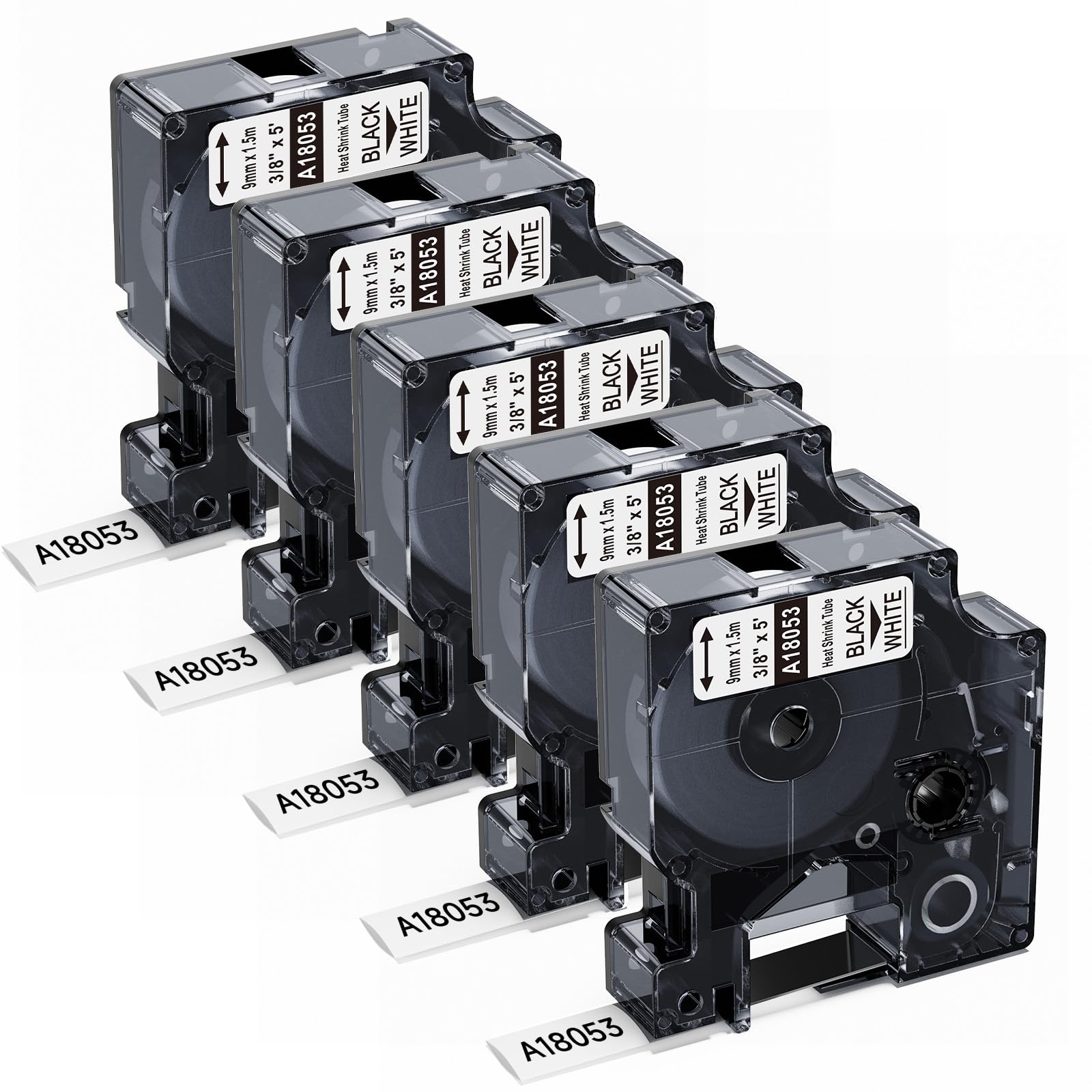 Rhino 5200 4200 5000 6000 3000 Label Tape Heat Shrink Labels 3/8" Replacement for Dymo Rhino 18053 Work with Rhinopro Industrial Label Maker Tape