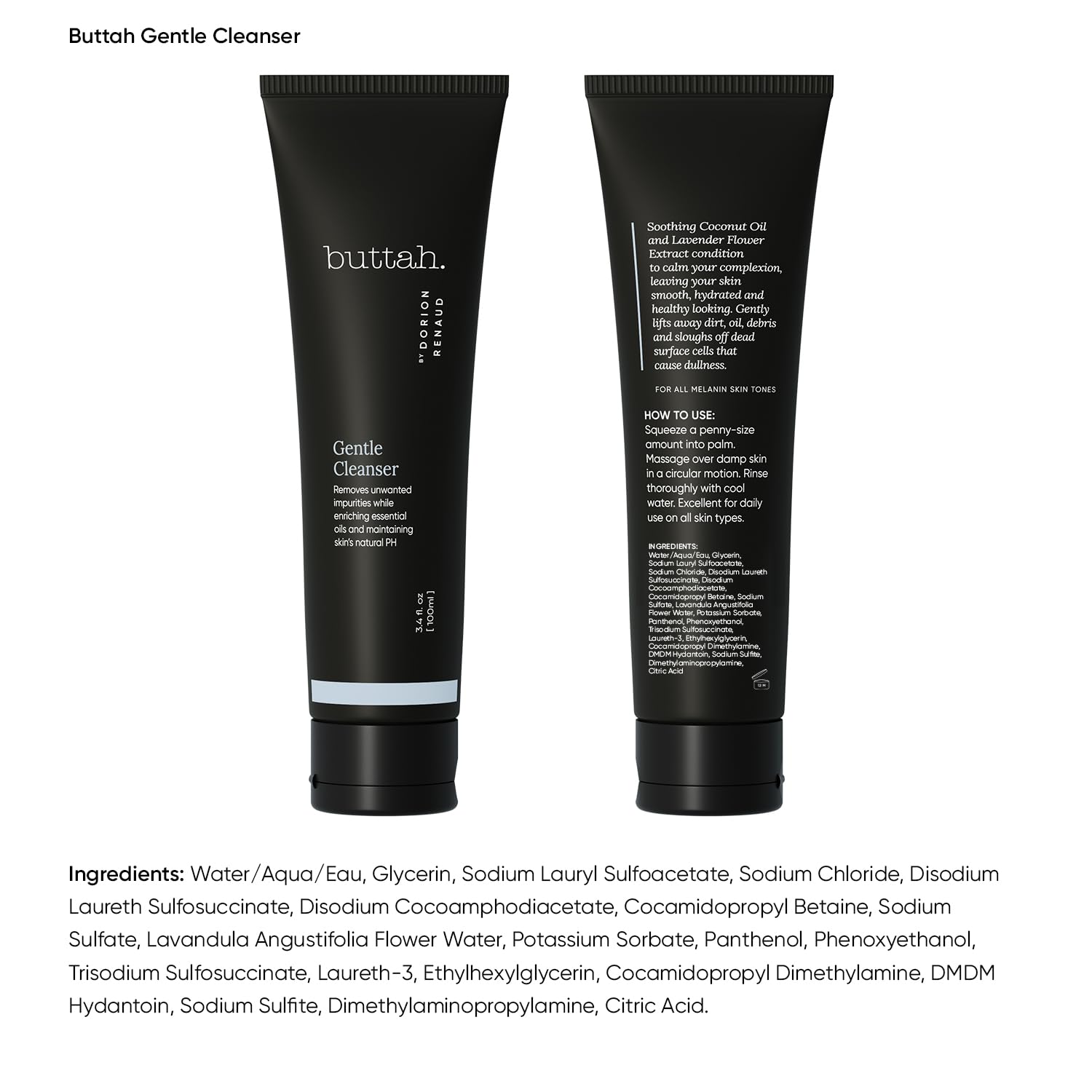 Buttah Skin by Dorion Renaud Facial Cleanser 3.4oz - Clarifying Face Wash - Oil & Dirt Extracting Wash - Daily Cleansing - Naturally Based - Face Wash for Melanin Rich Skin - Black - Image 7