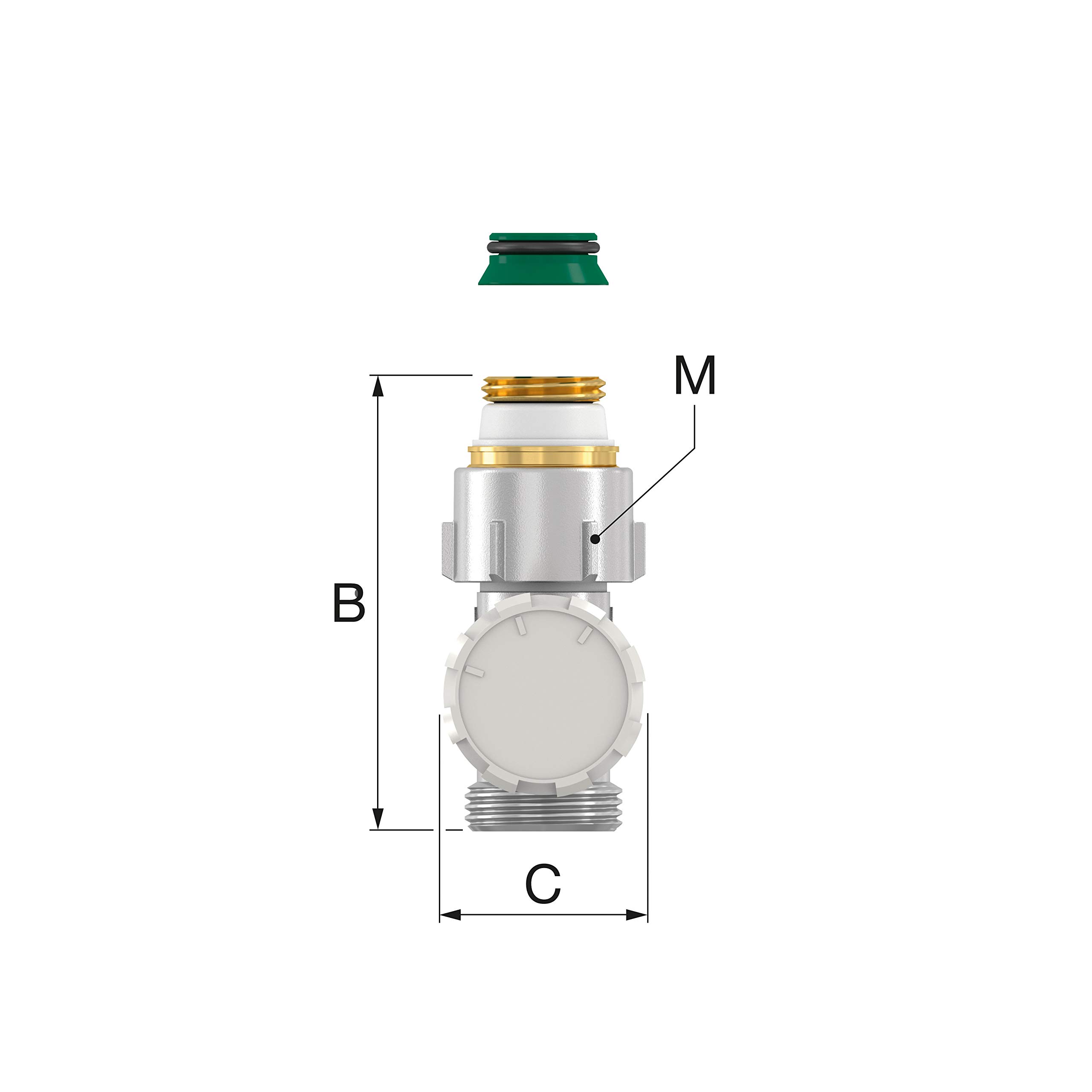 Simplex Variocon avec thermostat et raccords orientables, pour radiateur avec robinetterie intégrée - F12020