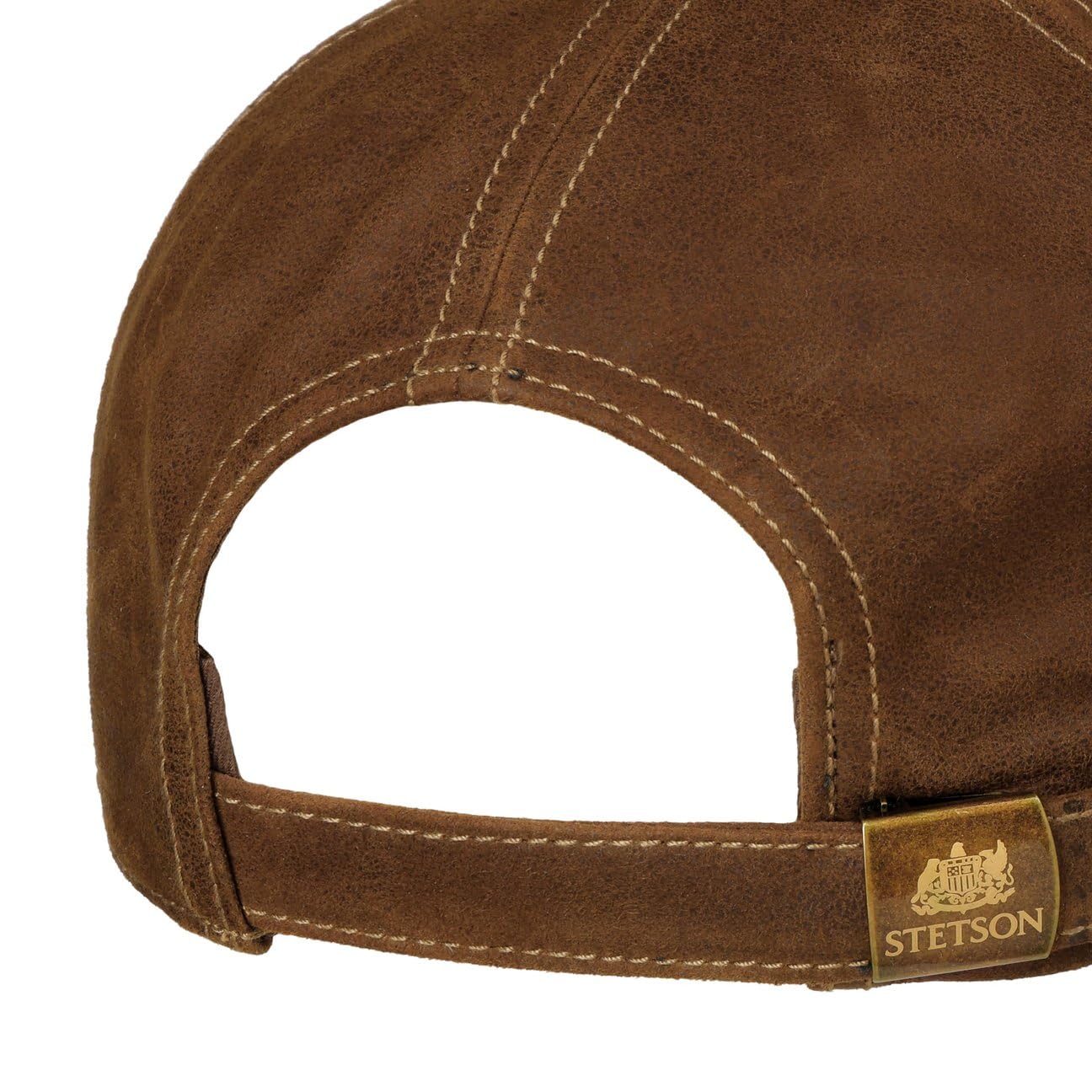 Stetson Skórzana czapka w paski retro damska/męska - metalowa klamra baseballowa, z daszkiem, podszewka, całoroczna wiosna, lato, jesień, zima