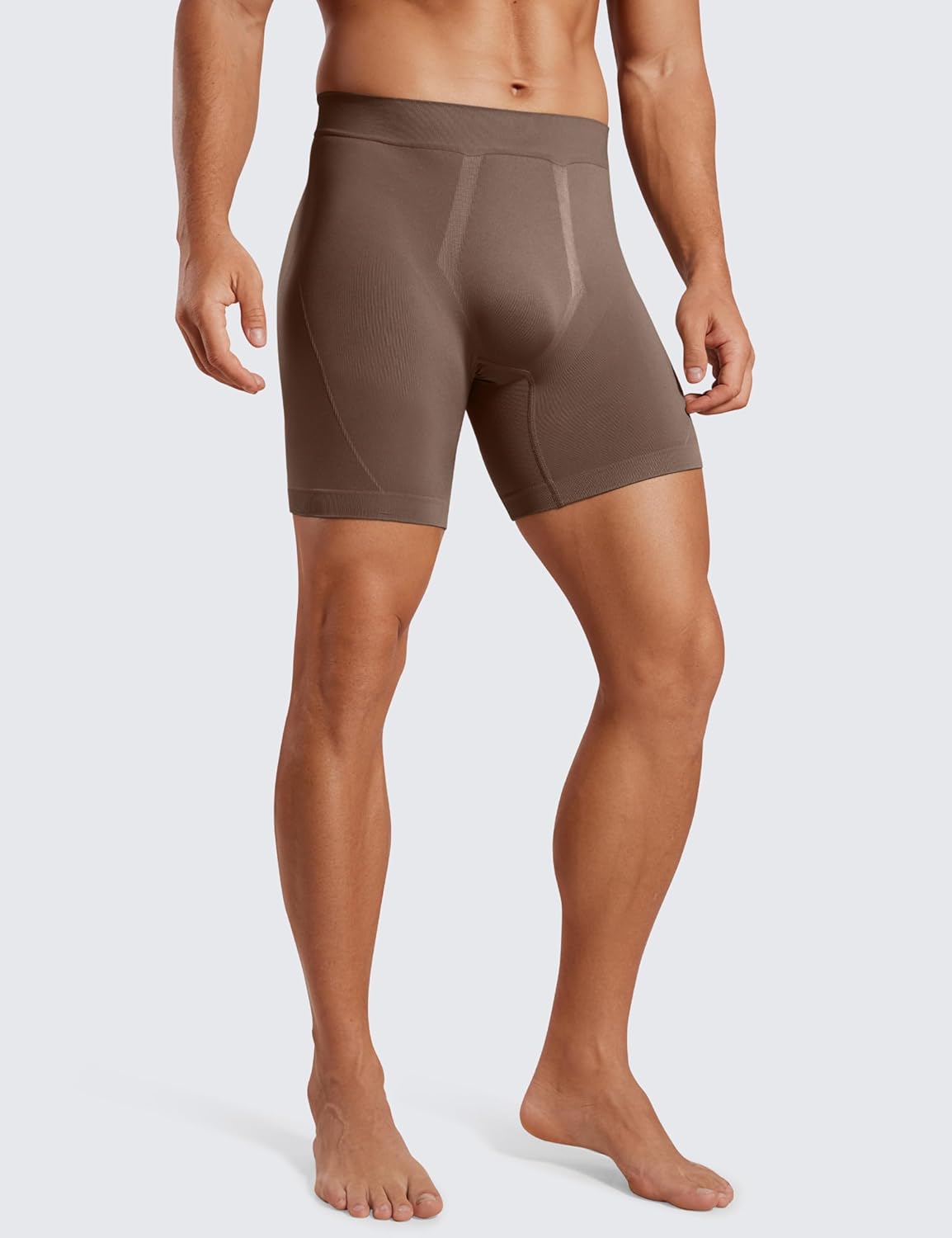CRZ YOGA Men's Seamless 5" Boxer Briefs Breathable Sports Underwear (3-Pack)