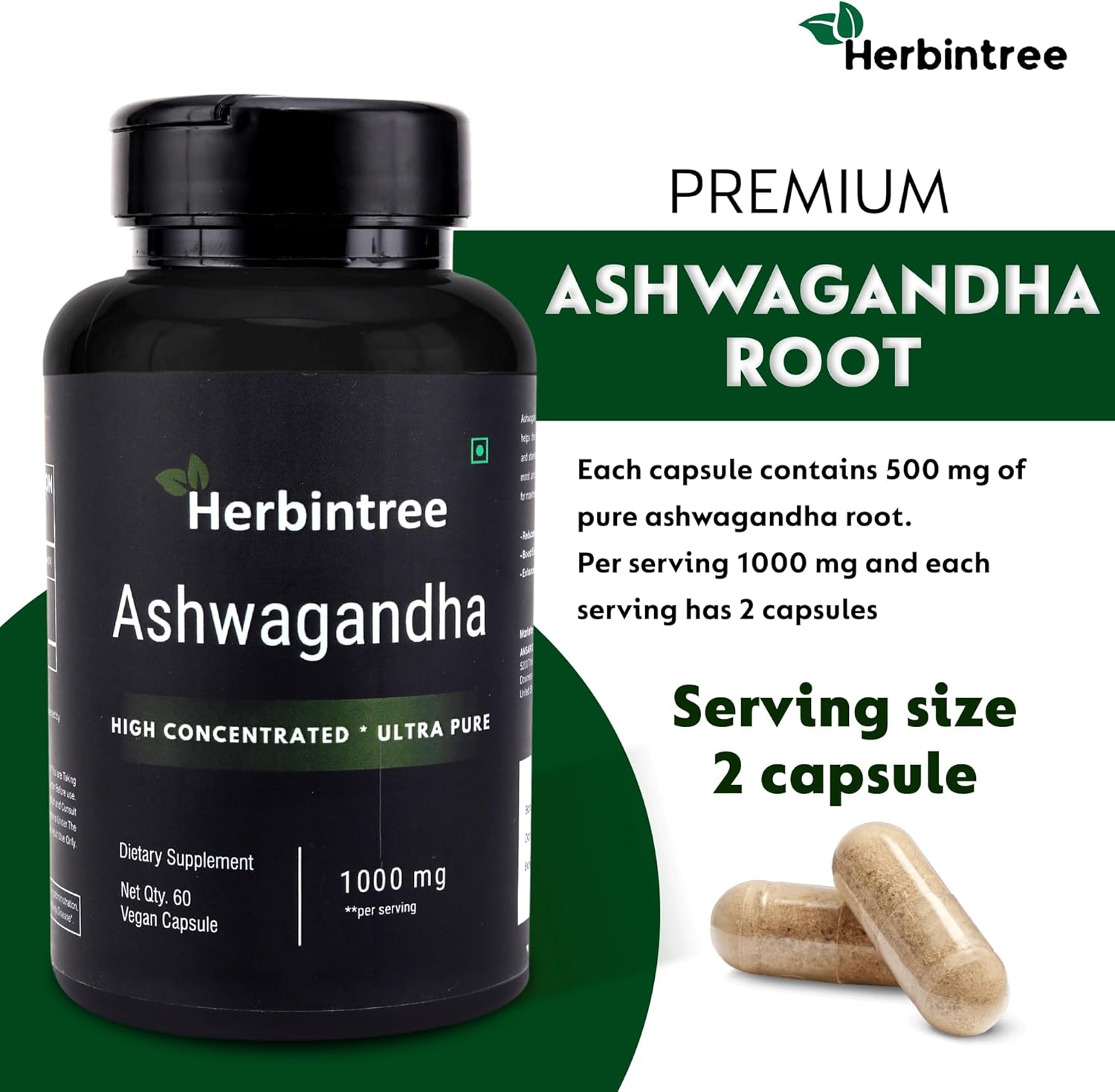 Ashwagandha 1000mg Capsules – High Potency Withania Somnifera Extract | Vegan, Non-GMO, Gluten-Free | Traditional Ayurvedic Herb for Daily Wellness – 60 Veg Capsules - Image 7