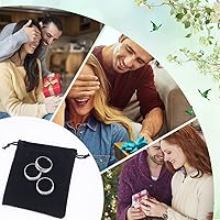 Vista 6 de UNICRAFTALE Anillo de dedo ranurado de acero inoxidable de tamaño 10 con bolsas de terciopelo para incrustaciones de anillo de joyería, anillo