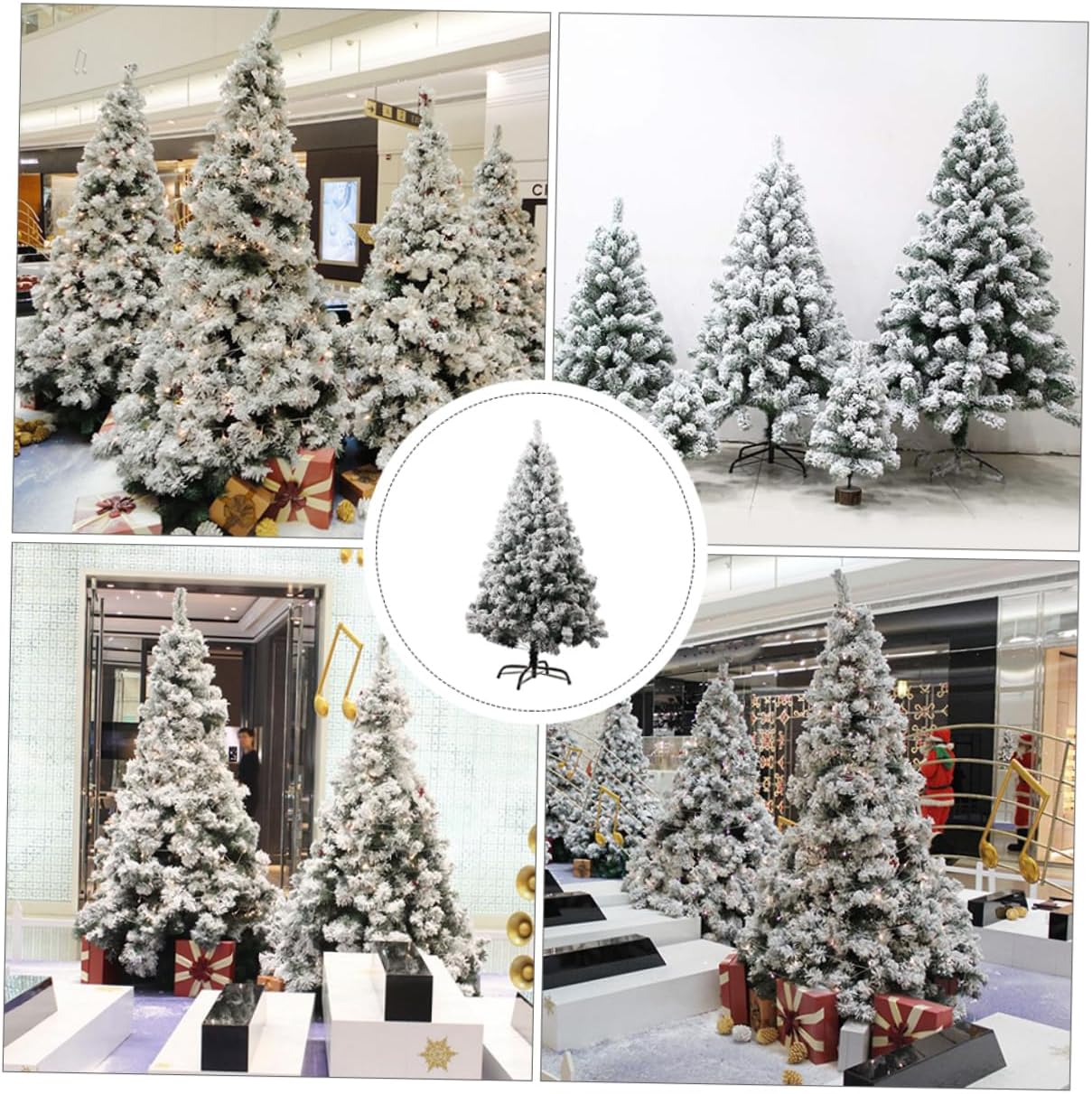 1pc White Flocking Snow Artificial Christmas Tree Decoration Dense Design for Family Gatherings and Holiday Decor Xmas Tree Adornment for Home Office and Parties