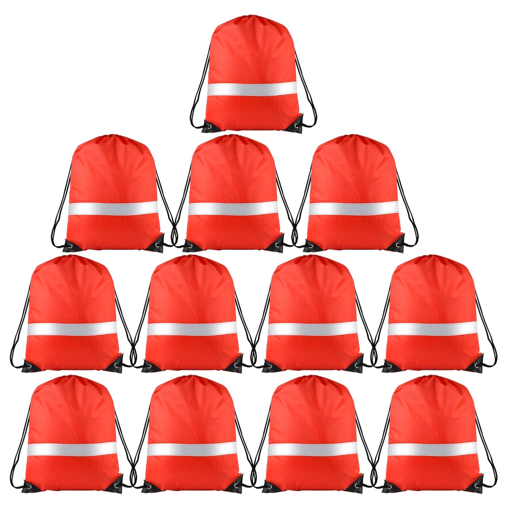 Drawstring Backpack with Reflective Strip, Cinch Sack