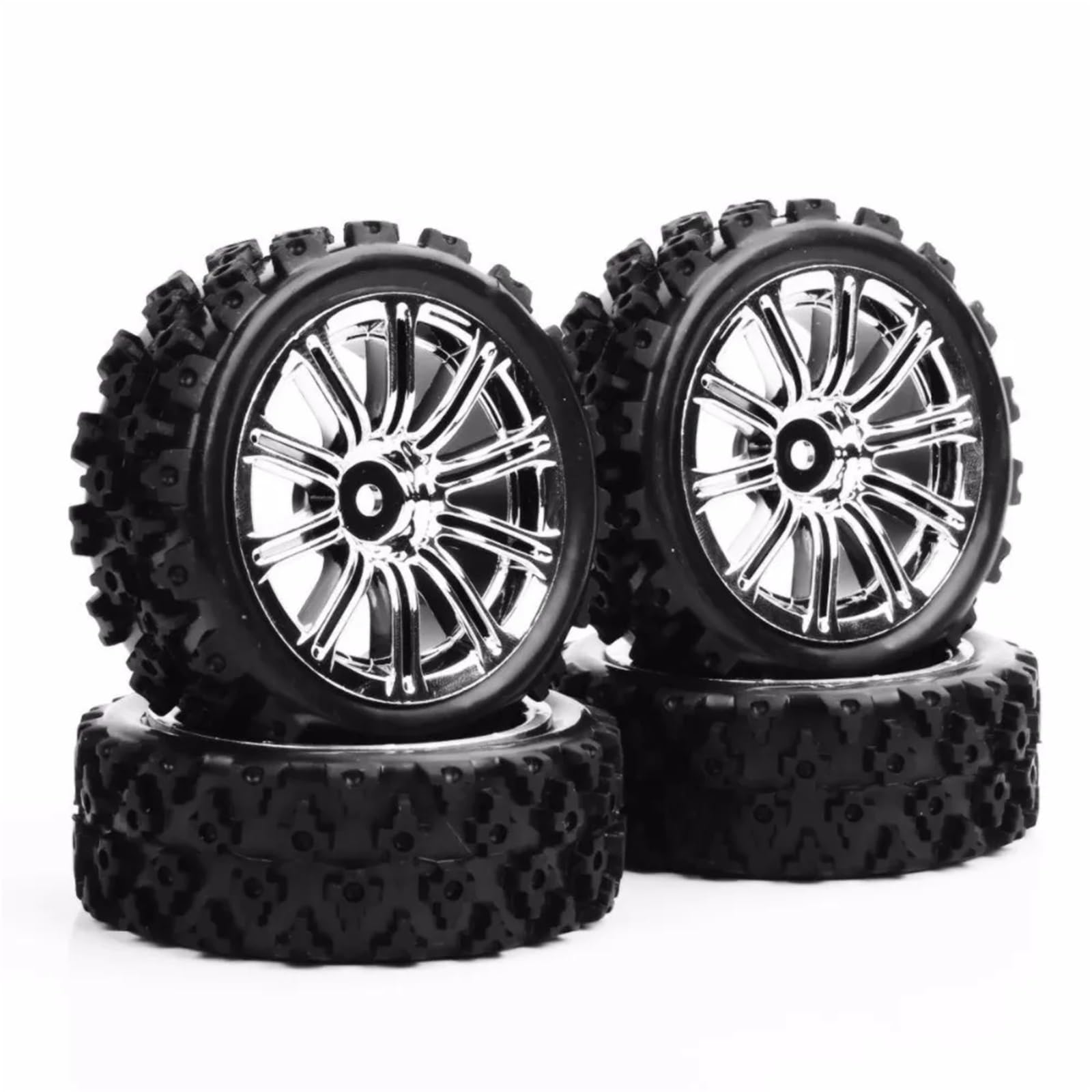 RC NeumáTicos para HSP para HPI para Racing 1/10 Escala 4 Uds Neumáticos para Rally Llanta Rueda con Compensación 6mm Modelo Coche RC Hexagonales 12mm Reemplazar Modificado