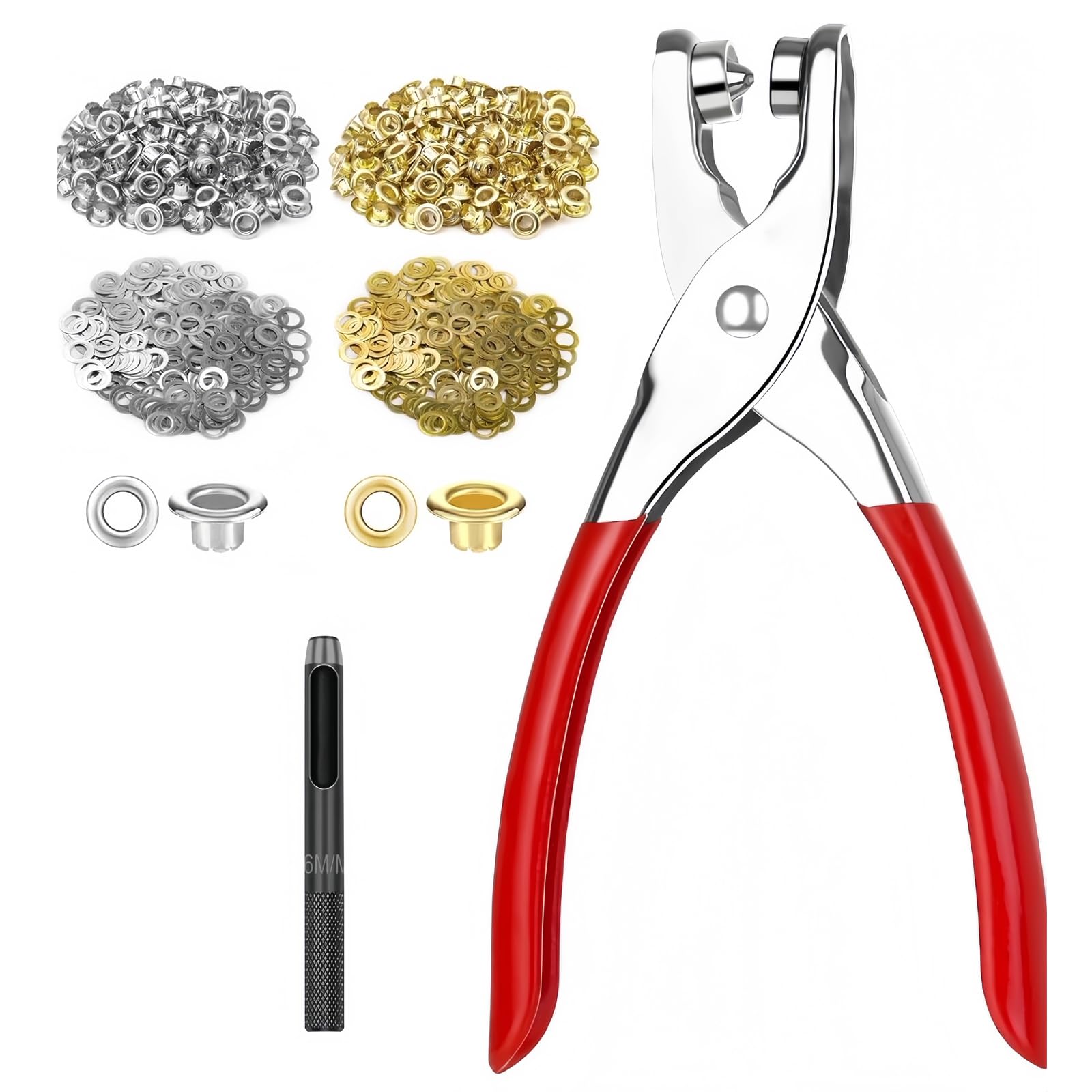 Festov ハトメパンチセット 6mm ハトメ工具 金銀ハトメ400個付き ハ…