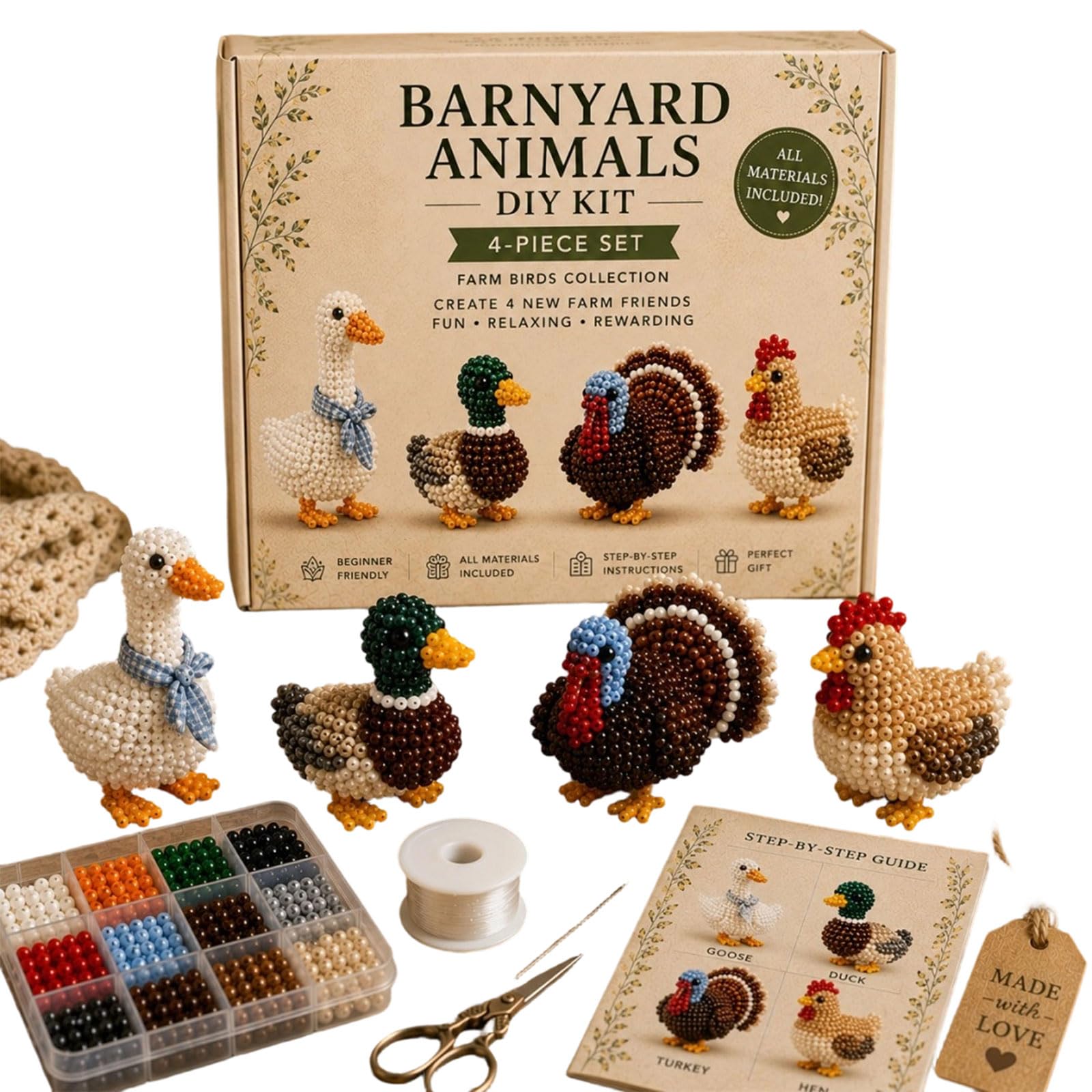 Tfaoys B Creative Animal Eads Craft Set With Assorted Colors And Shapes Family Entertainment Craft Eads For Abies Family Fun And Home Decor Party Decoration