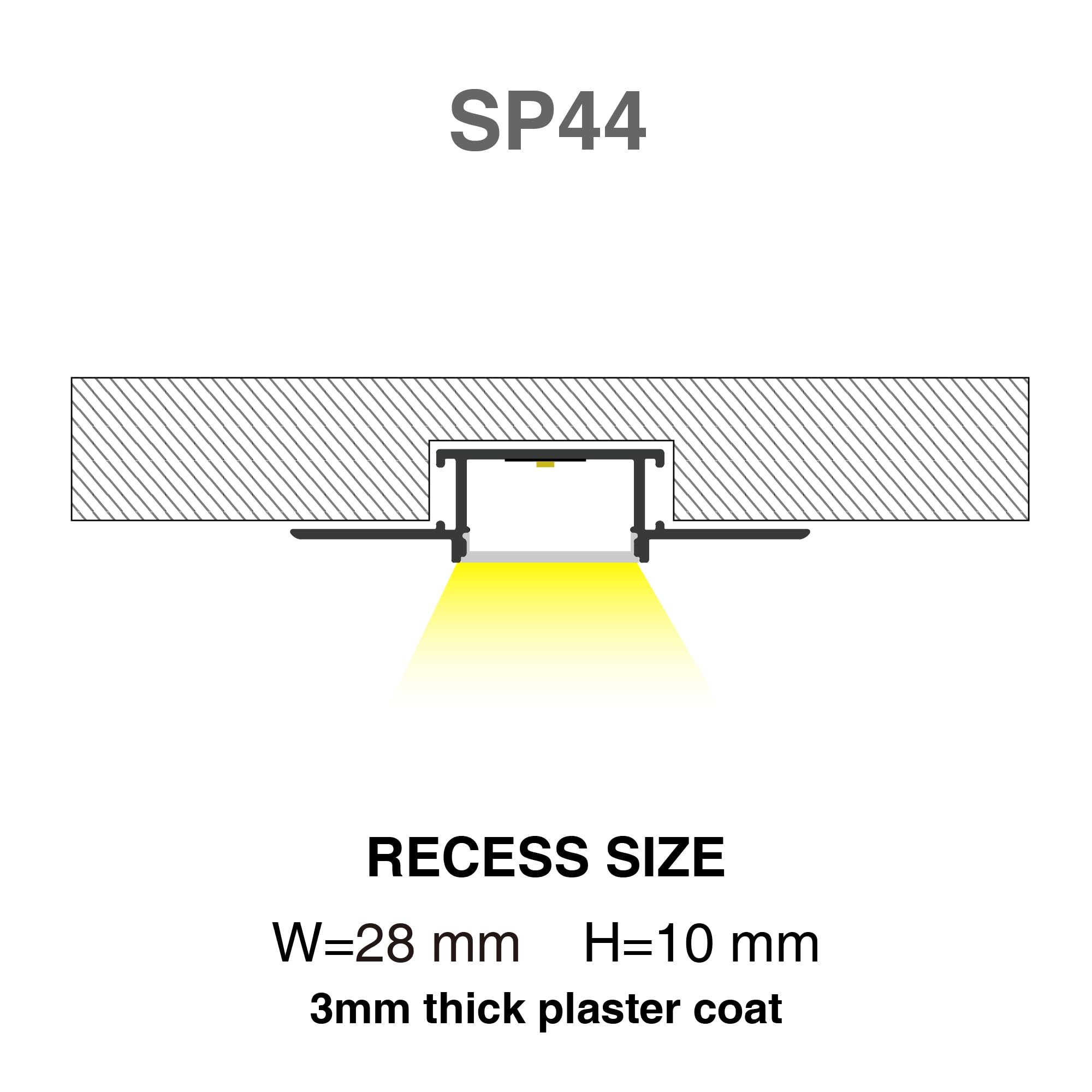30 Profilo Alluminio per Strisce LED 2m, Diffusore di luce forma U Profili Copertura Tappo Terminale per Cartongesso Soffitto Parete illuminazione lineare Larghezza interna del Profilo 20,2mm
