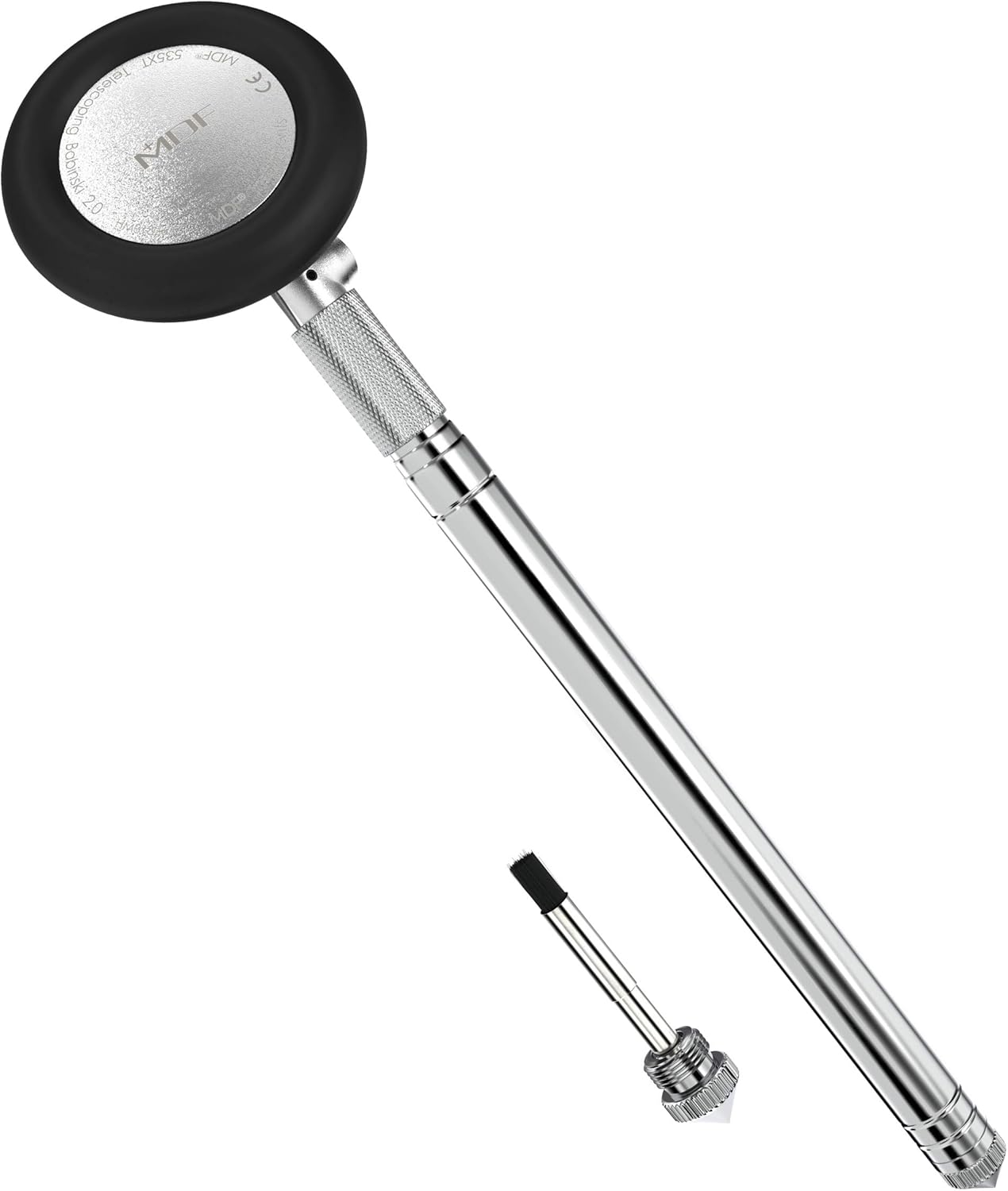 MDF Instruments, Babinski Telescoping 2.0® Neurological Reflex Hammer with Built-in Brush for cutaneous and Superficial responses - Black (MDF535XT-11)