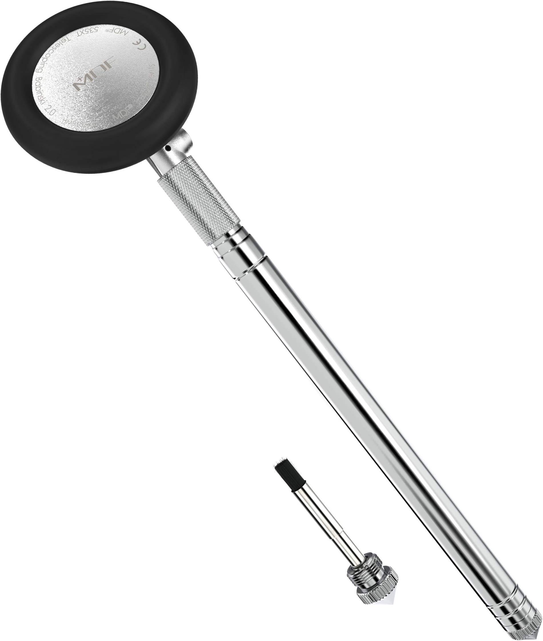 MDF535XT-11 Babinski Telescoping 2.0 Neurological Reflex Hammer with Built-in Brush for Cutaneous and Superficial Responses (Black)