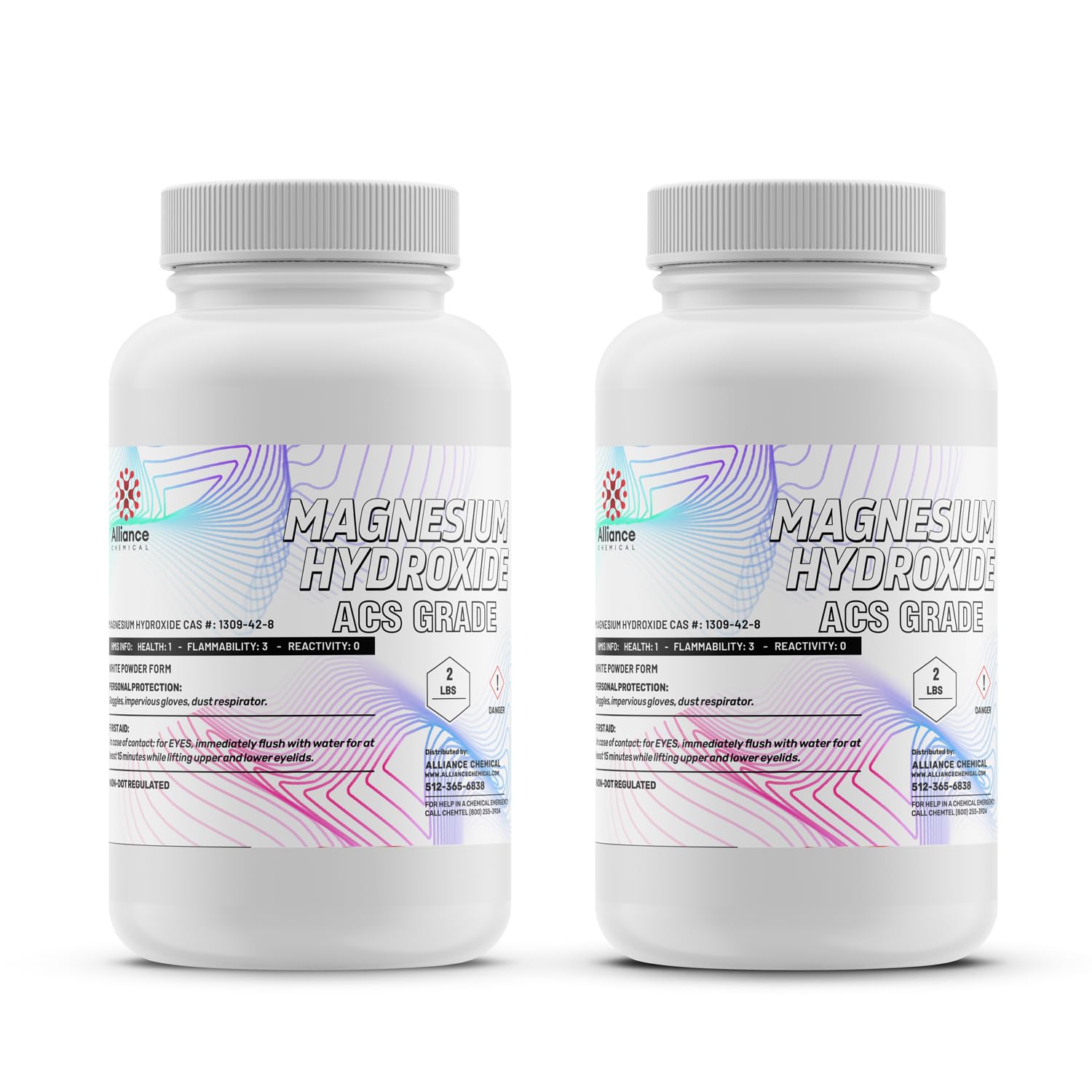 Magnesium Hydroxide ACS Grade - 2 Pack (4 Lbs) for pH Control in Lab and Industrial Applications