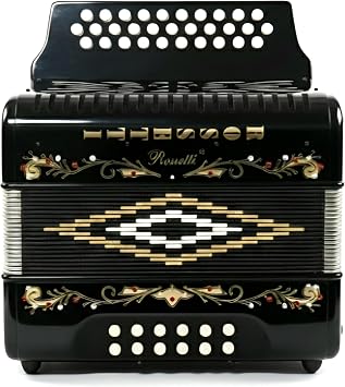 Rossetti 3112 FBbEb FA 31 Treble 12 Bass Button Accordion Black with Hard Case