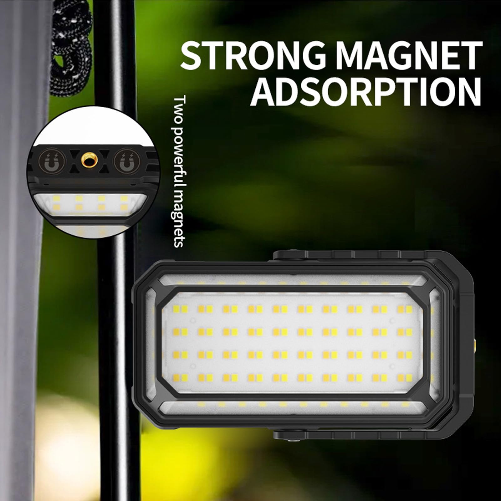 Rechargeable Solar Camping Light with Multiple Modes and Magnetic Base