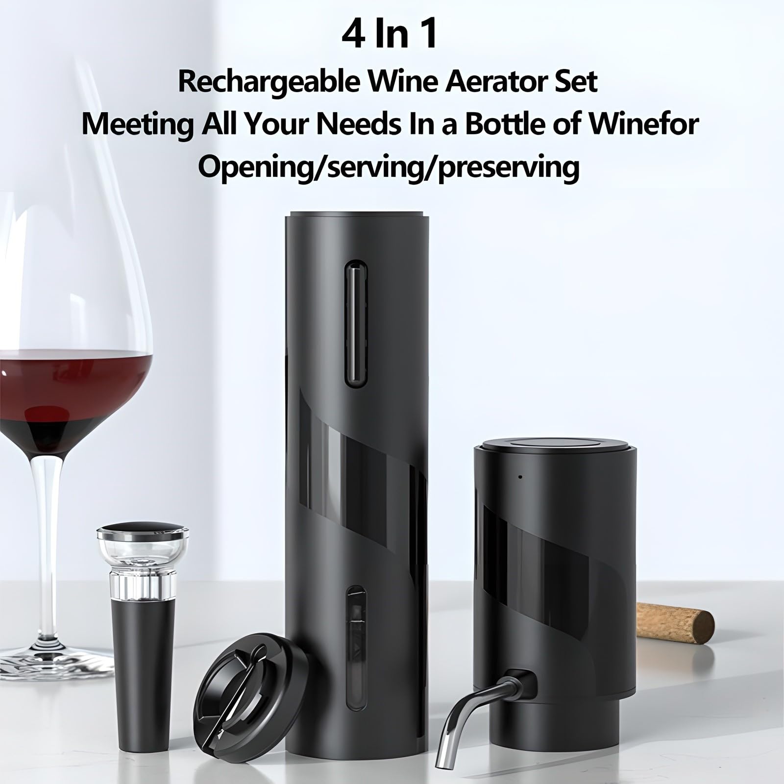 Distributeur de vin électrique avec bec verseur automatique rechargeable avec câble de charge USB
