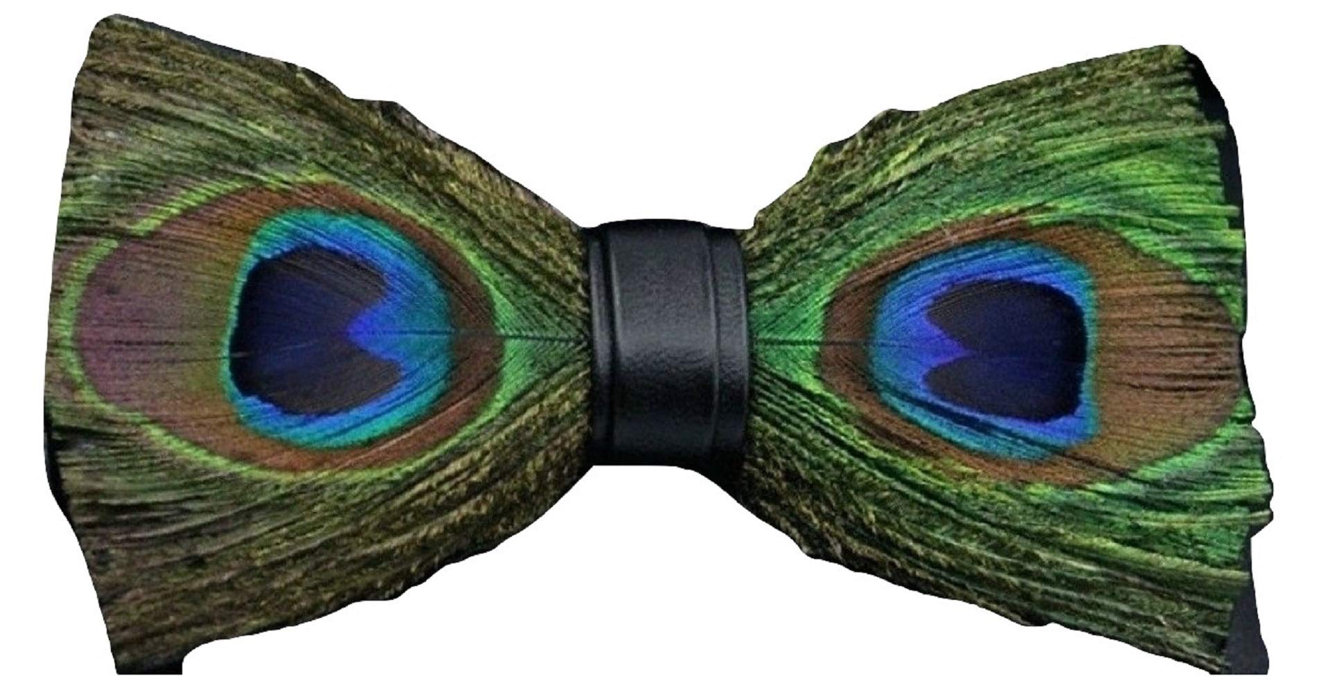 Ll Men's 16 L&L® Boys Pre-Tied Feather Bow Tie Clip Peacock Bird Pheasant Gift Box Christmas (16)