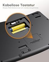 OMOTON Vezeték Nélküli Ergonomikus Billentyűzet - Wave Keys, 2.4G USB, Csuklótámasztóval, Német QWERTZ Kiosztás, Fekete 3