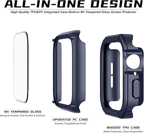 Vista 23 de Recoppa Funda resistente para Apple Watch de 1.732 pulgadas Series SE 6/5/4 con protector de pantalla, duradera serie Quattro Pro Series a prueba