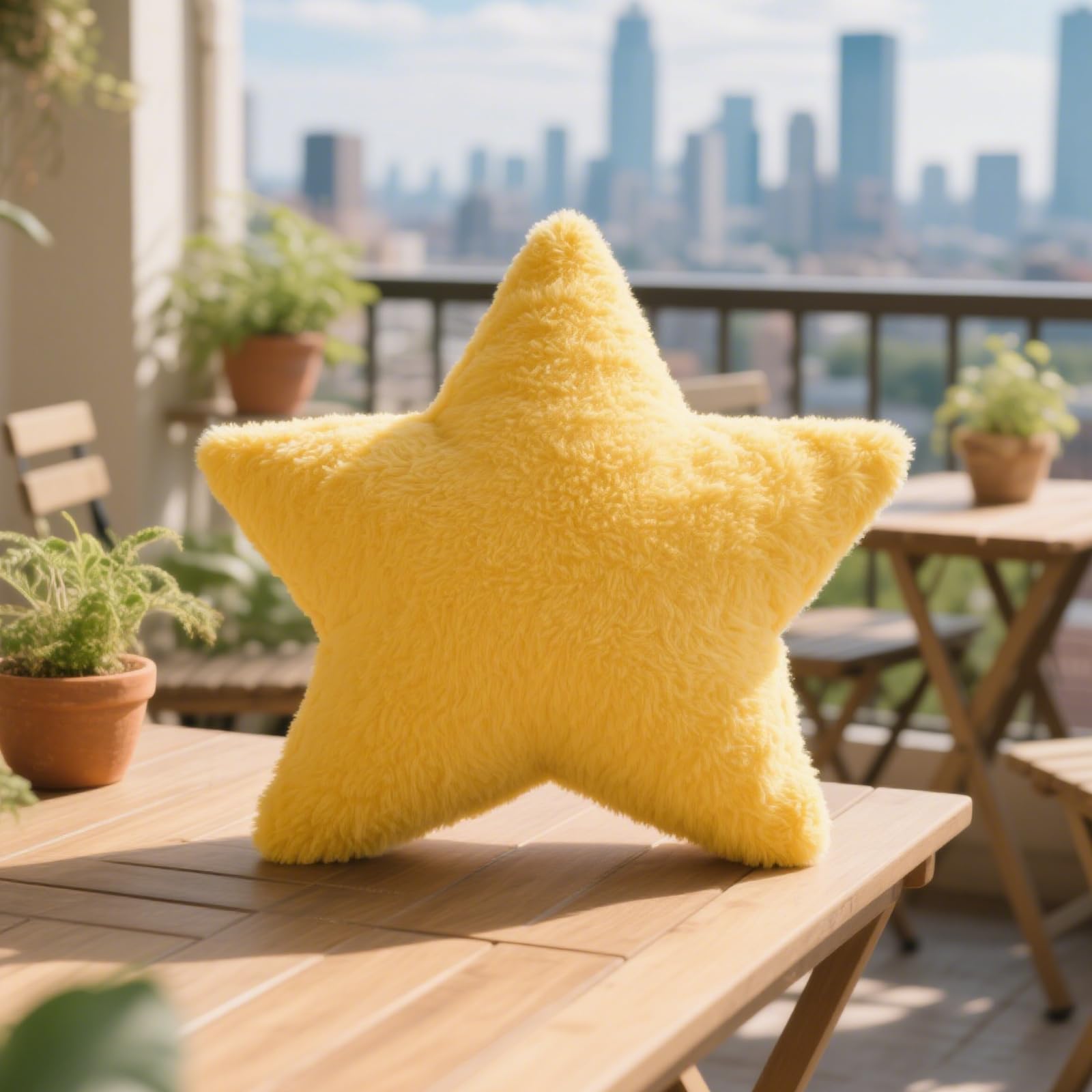 Children's Star Cushion,Soft Fluffy Cushion for Bedroom, Decorative Pillow for Boys & Girls (Yellow, 30cm) for Children & Teens