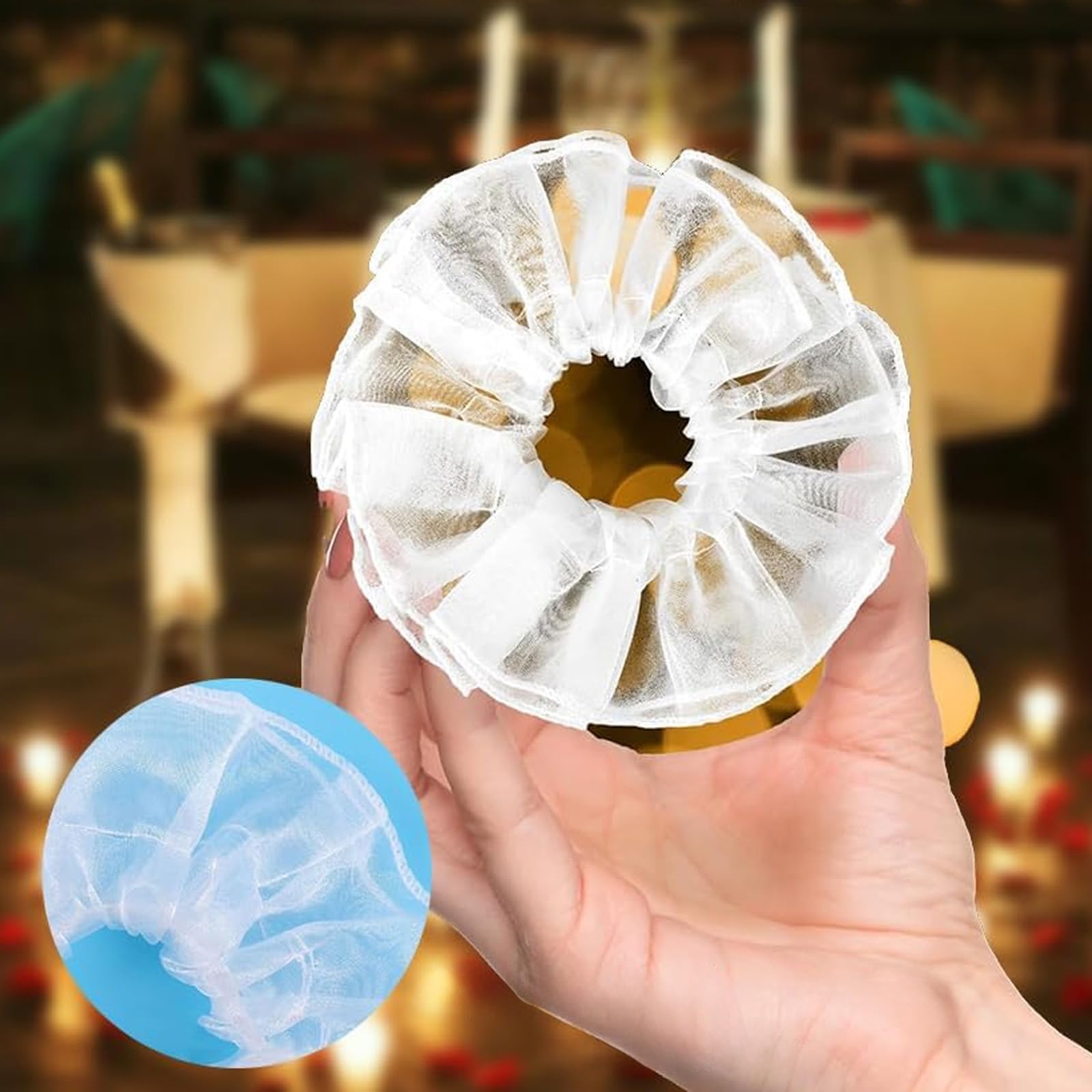 8 Pezzi Candele Antigoccia Gocce In Tulle/Protezione Antigoccia Tulle Bianco Gonna a Candela Manicotti Decorazione Di Candele Per Comunione, Battesimo, Matrimonio, Compleanno
