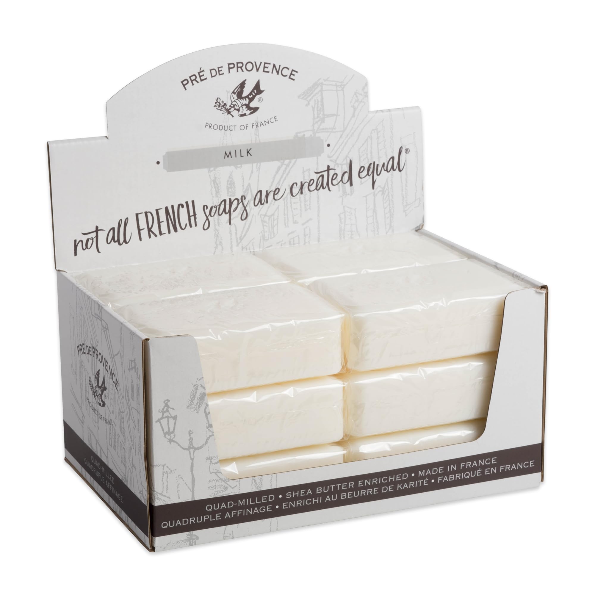Pre de Provence 250g Soap Bar, Case of 12 - Milk