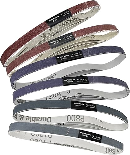 16 correas de lijado de 3 x 21 pulgadas, 2 de cada uno de granos 8001000, 3 de cada uno de granos 80120240400, banda lijadora de óxido de aluminio