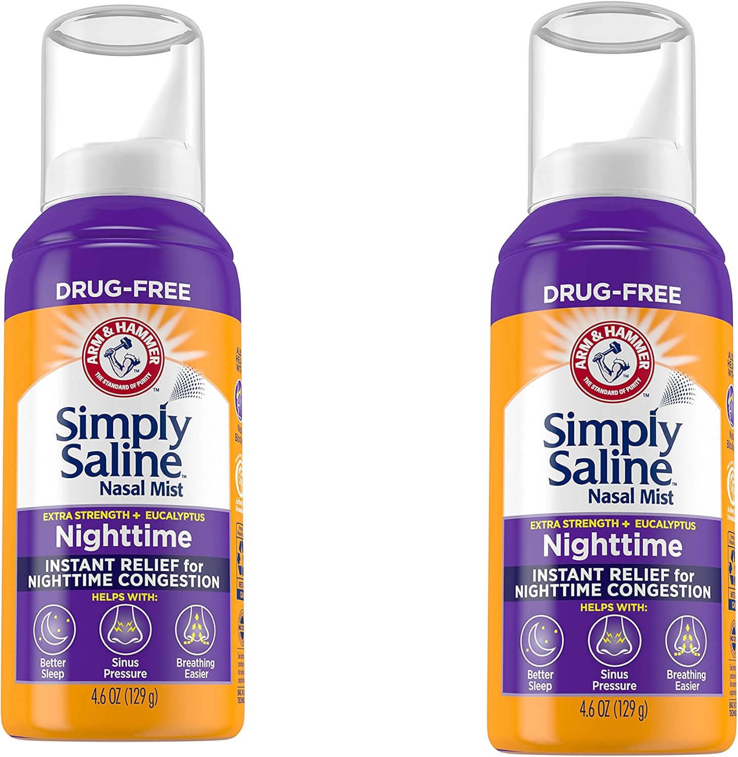 Simply Saline Nighttime Nasal Mist 4.6oz, (Pack of 2)